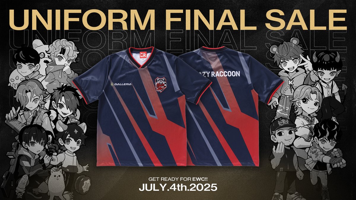 CRAZY RACCOON ONLINE STORE】 ・CR TEAM JERSEY (All Member