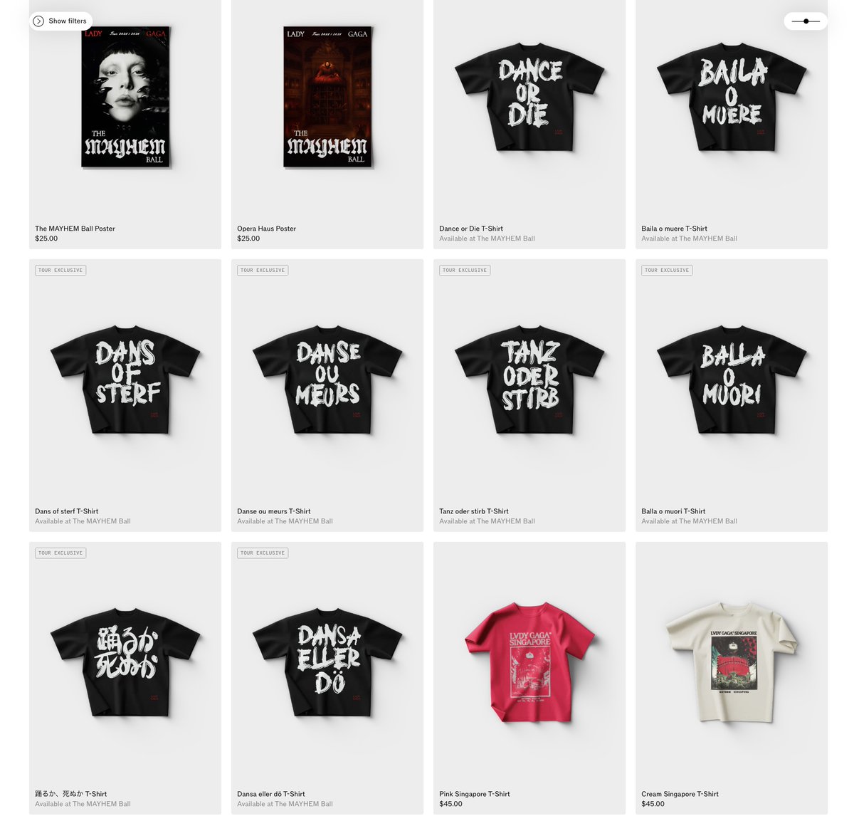 レディー・ガガの踊るか死ぬか（Dance or Die）Tシャツ、The Mayhem