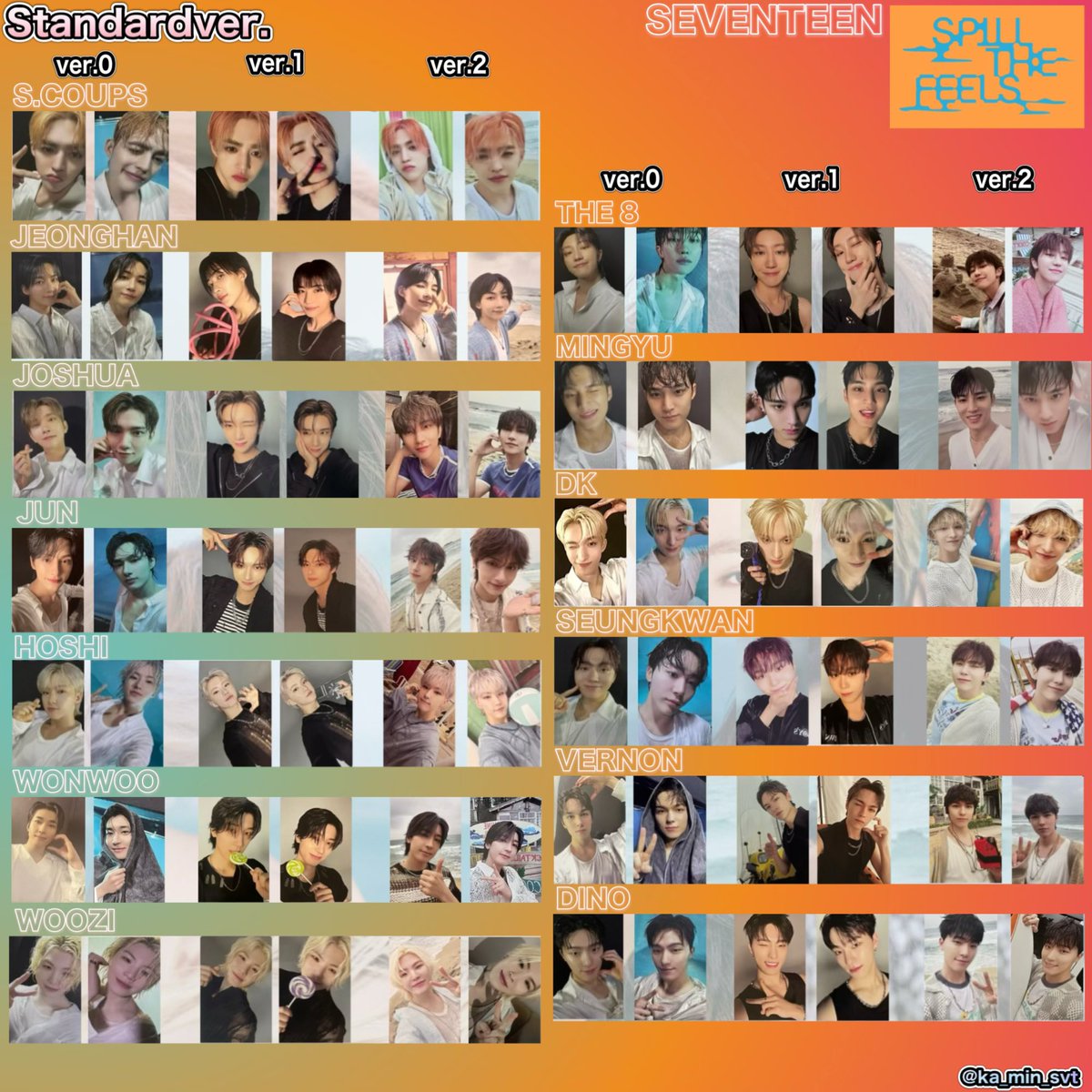 SEVENTEEN SPILL THE FEELS🧡🩵 アルバム封入 Standardver.別トレカ
