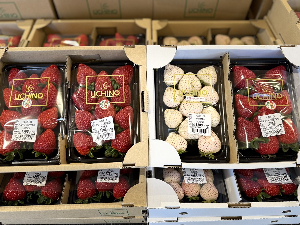 いちご🍓の入荷が増え始めてました！！ あまりん、べにたま、かおりん