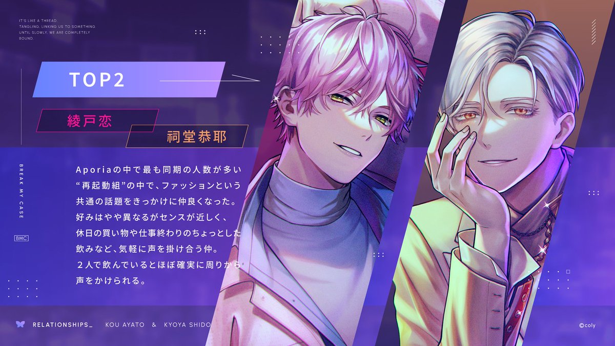 Aporiaスタッフの関係性を紹介中。 ◇TOP2 ──2人で飲んでいるとほぼ