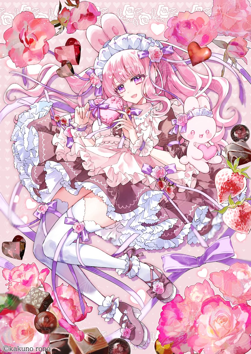 淡雪ろぜ様の2周年&バレンタインイラストを描かせていただきました