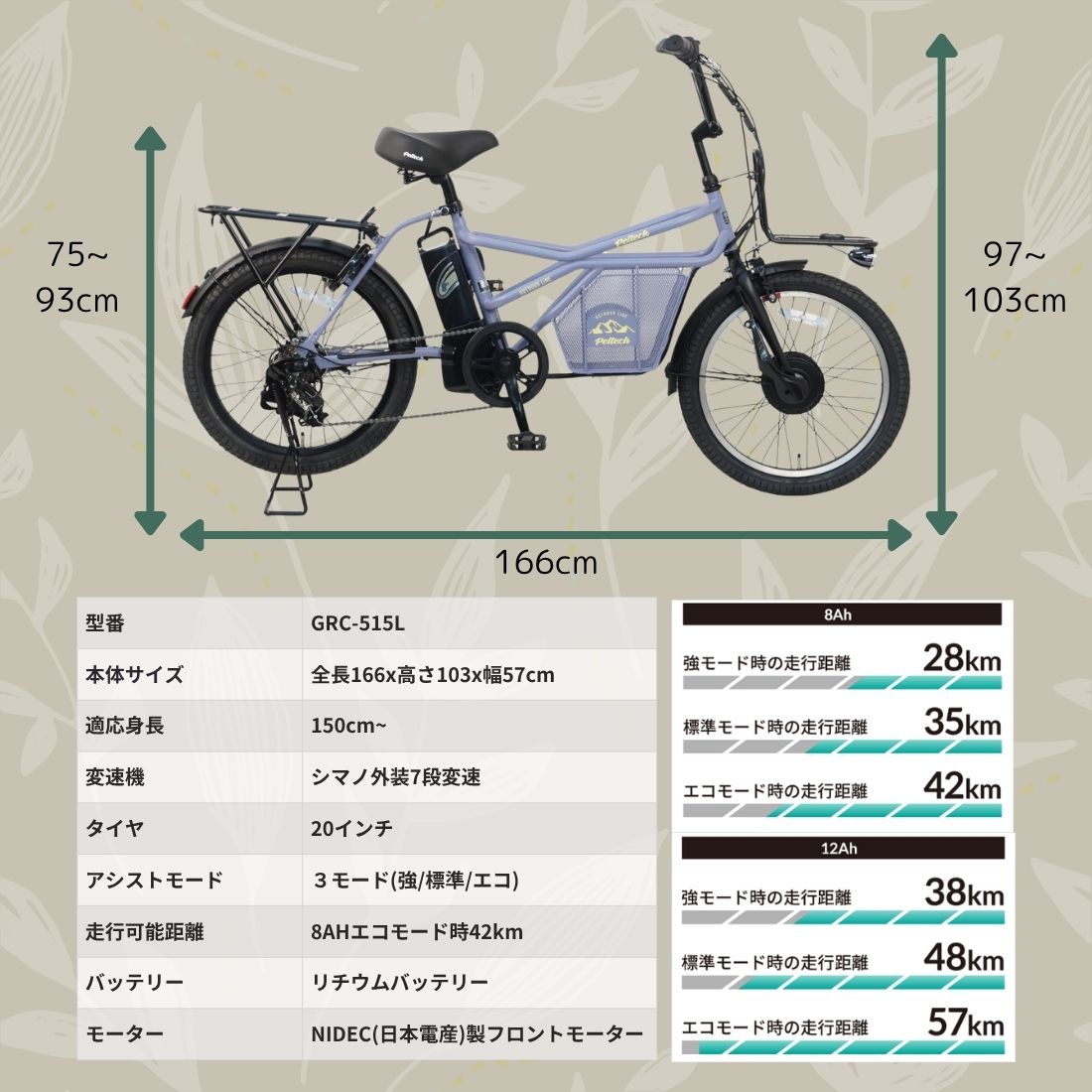 100%完成納品】PELTECH(ペルテック) GRC-515L 電動アシストeカーゴ