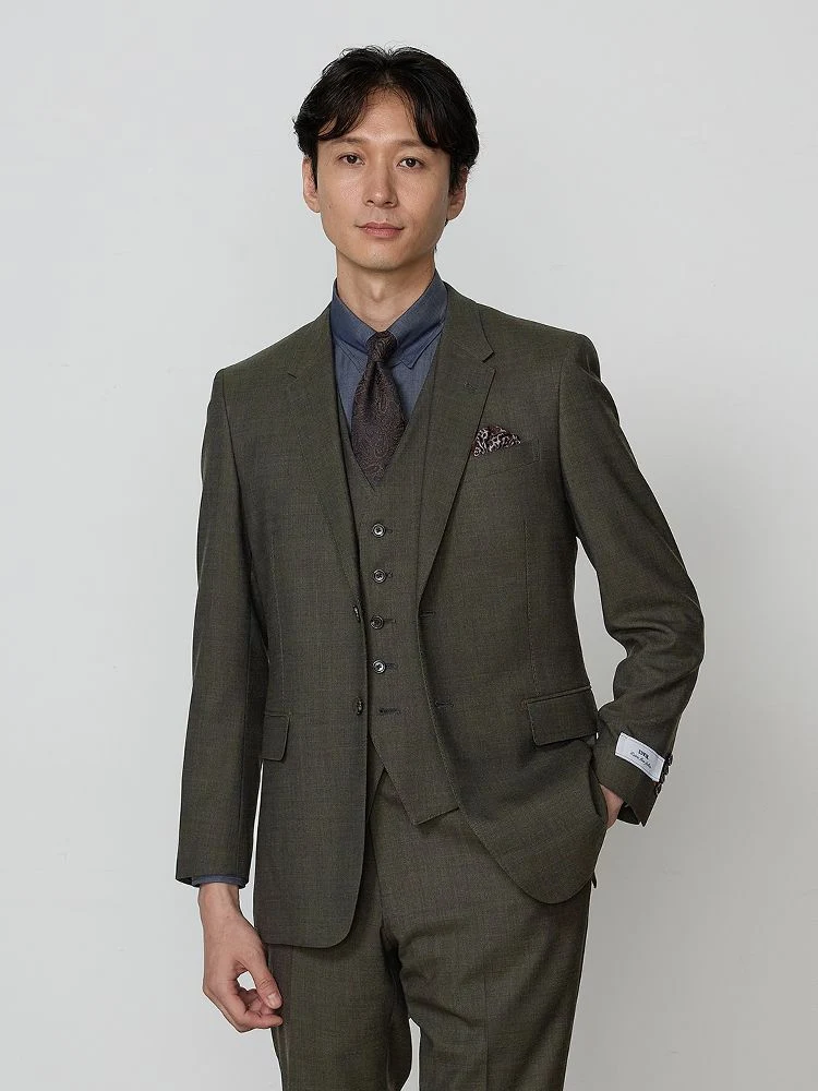 カーキー 【EDWINコラボ】デニムライク ウールセットアップ ジャケット