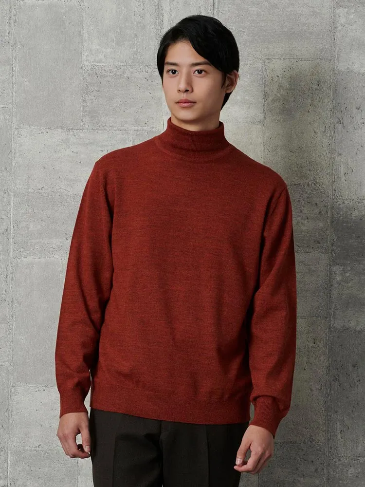 ネイビー TRANS CONTINENTS BIZニット タートルネック カーキ/ブラック