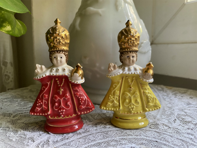 プラハの王冠の幼子イエス像3,4 : スペイン・バルセロナ・アンティーク