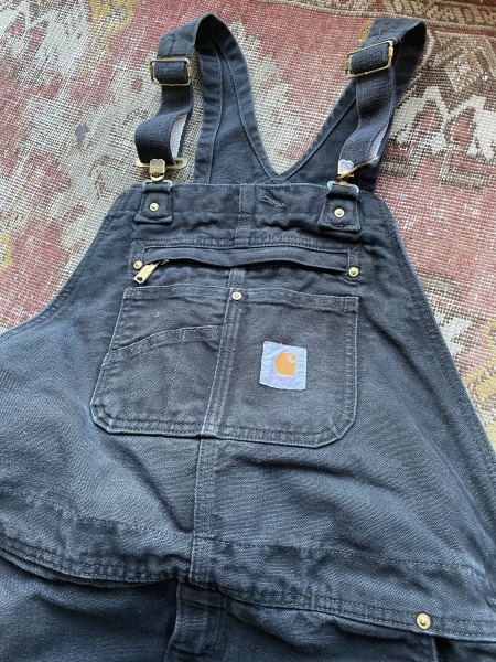 carhartt ダック BIB オーバーオール 黒 W38 カーハート フェード