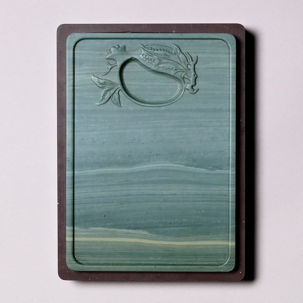 松花江緑石 龍紋石匣硯 5吋 - PIGMENT TOKYO 道具・硯・画材の通販