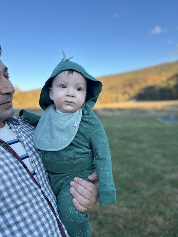 Baby 3-Piece Dinosaur Thermal Little Jacket Set - Blue/Heather