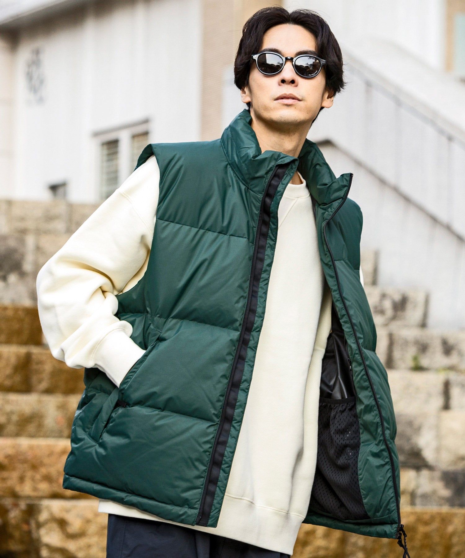 MENS】QUILTING DOWN VEST キルティング ダウンベスト / WINDSTOPPER(R