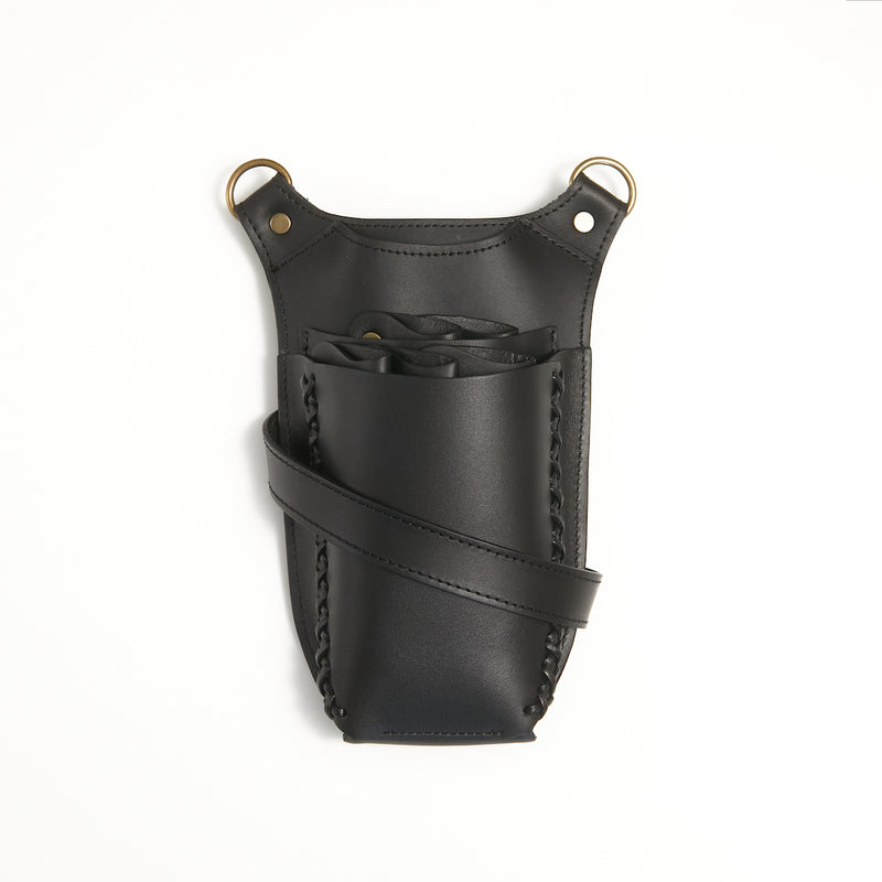 シザーケース mano ブラック 本革 5丁 – POCKE