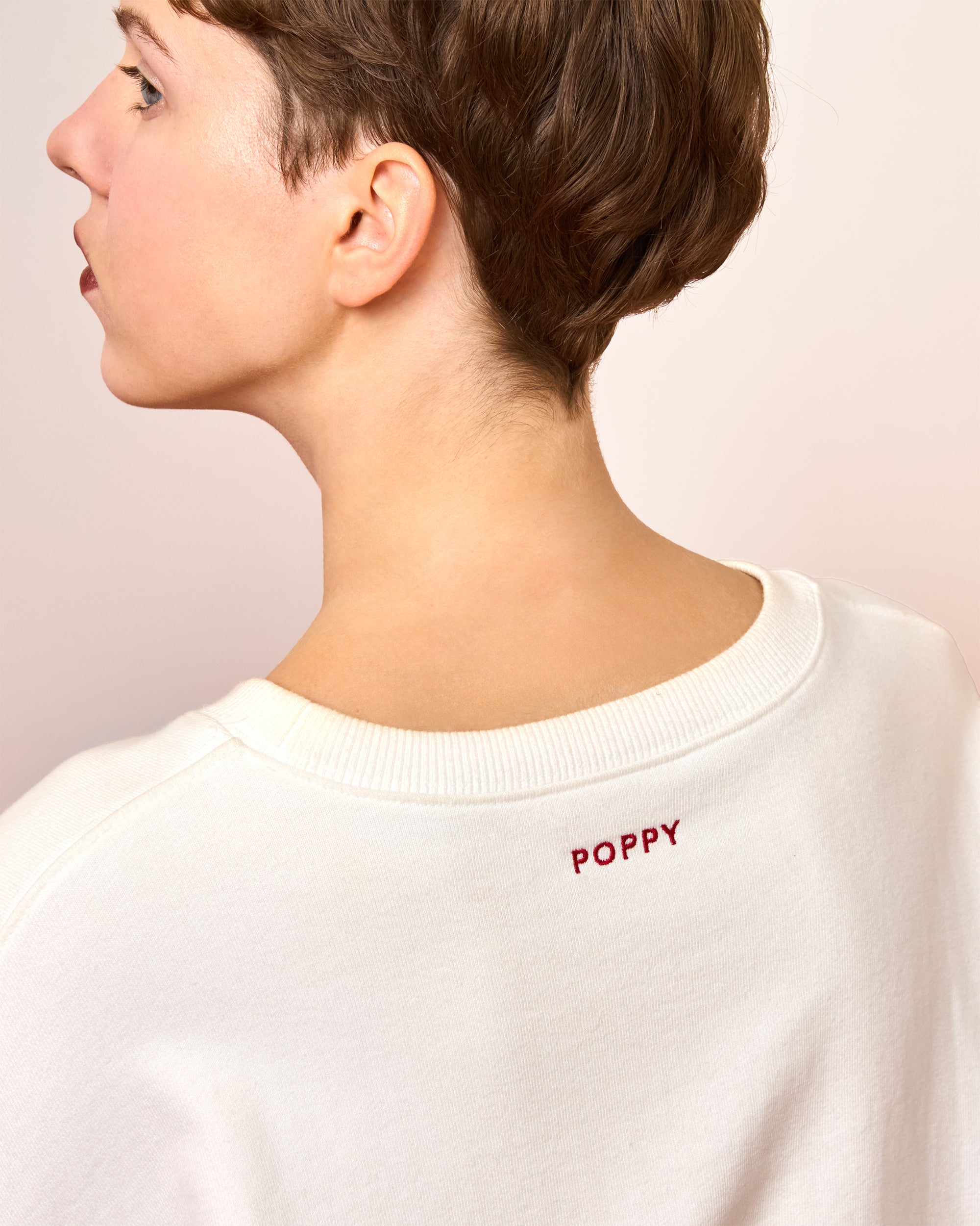 Cotton lace heart sweatshirt