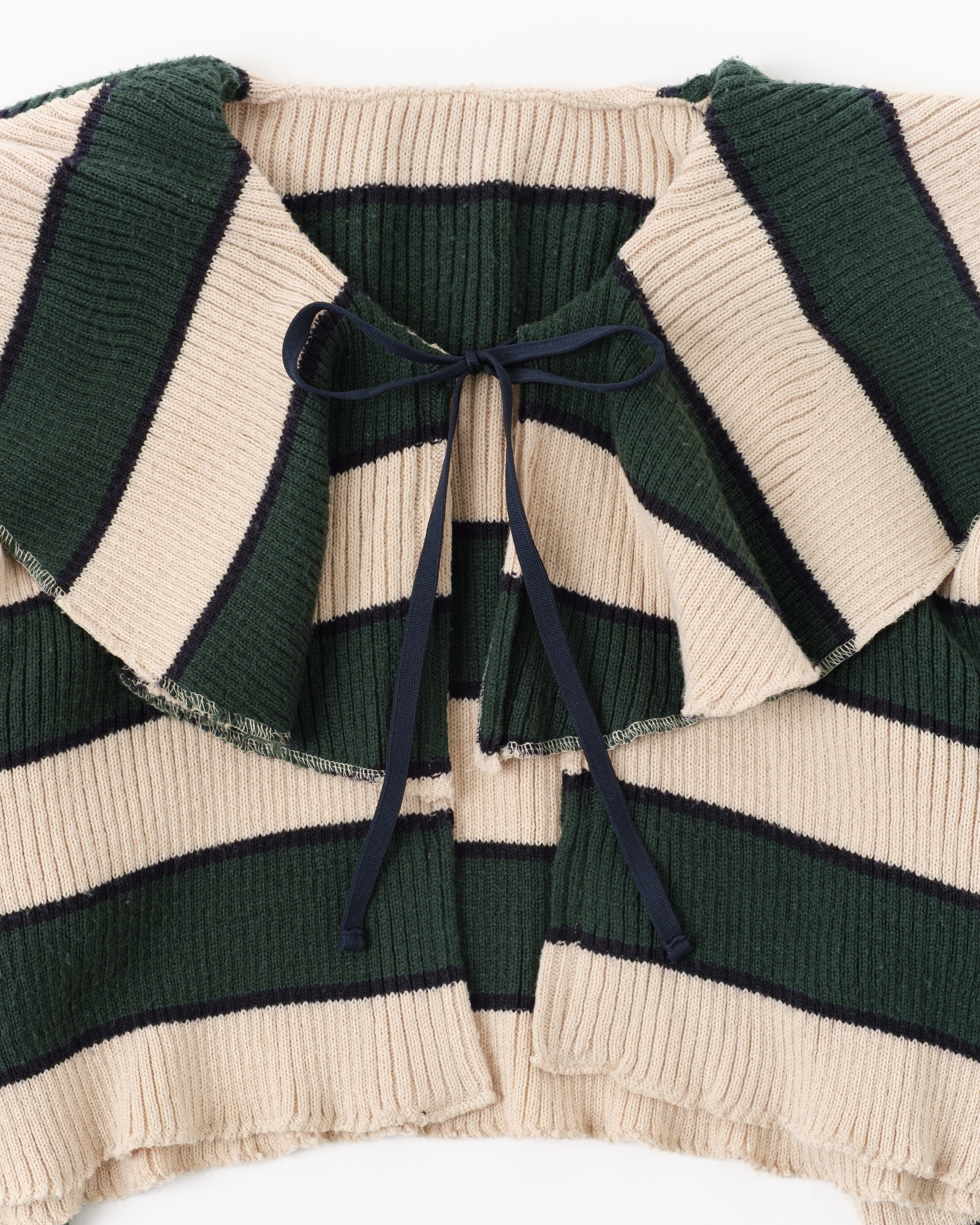 Border knit cardigan (Green)