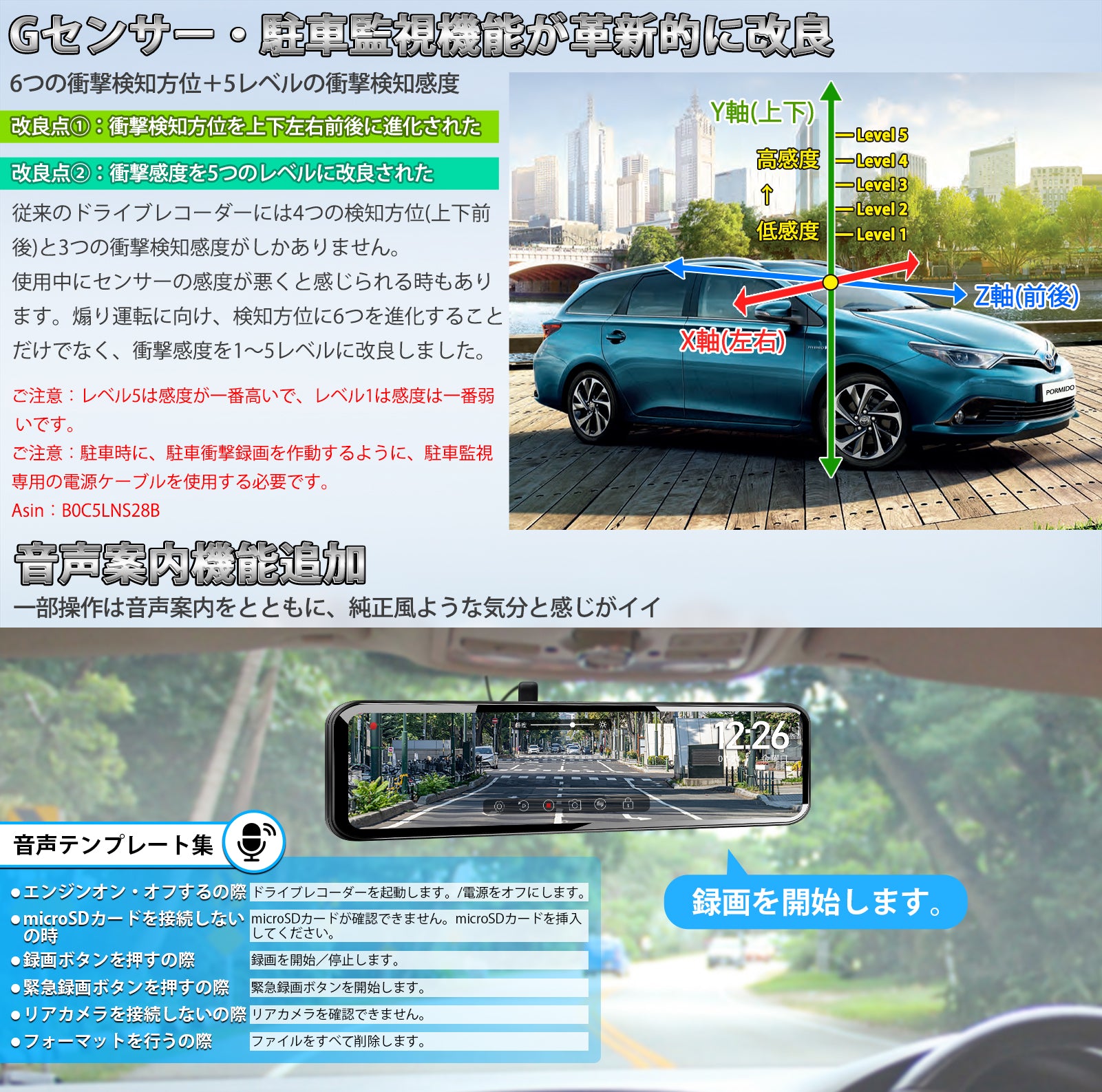 PR998C・PR998 ミラー型ドライブレコーダー – PORMIDO