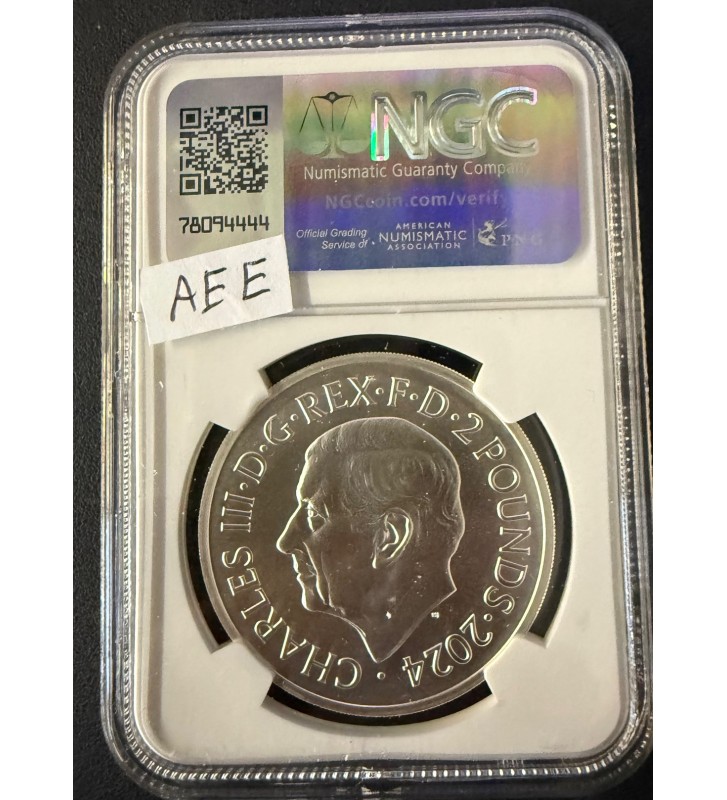 2024 GB 1 oz Silver £2 80th Anniversary D-Day MS-70 NGC (Matte)