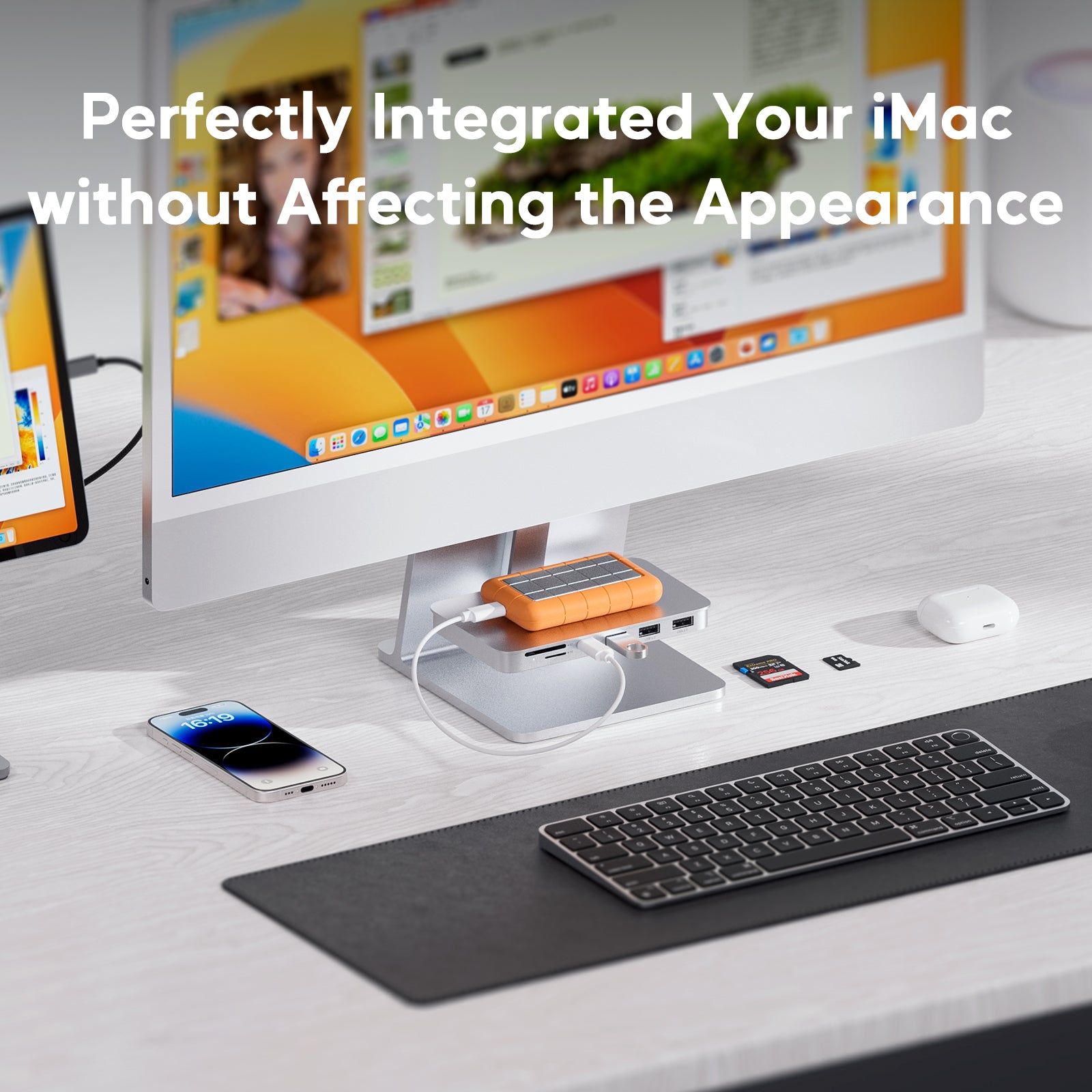 PULWTOP USB C Shelf Hub For iMac 24