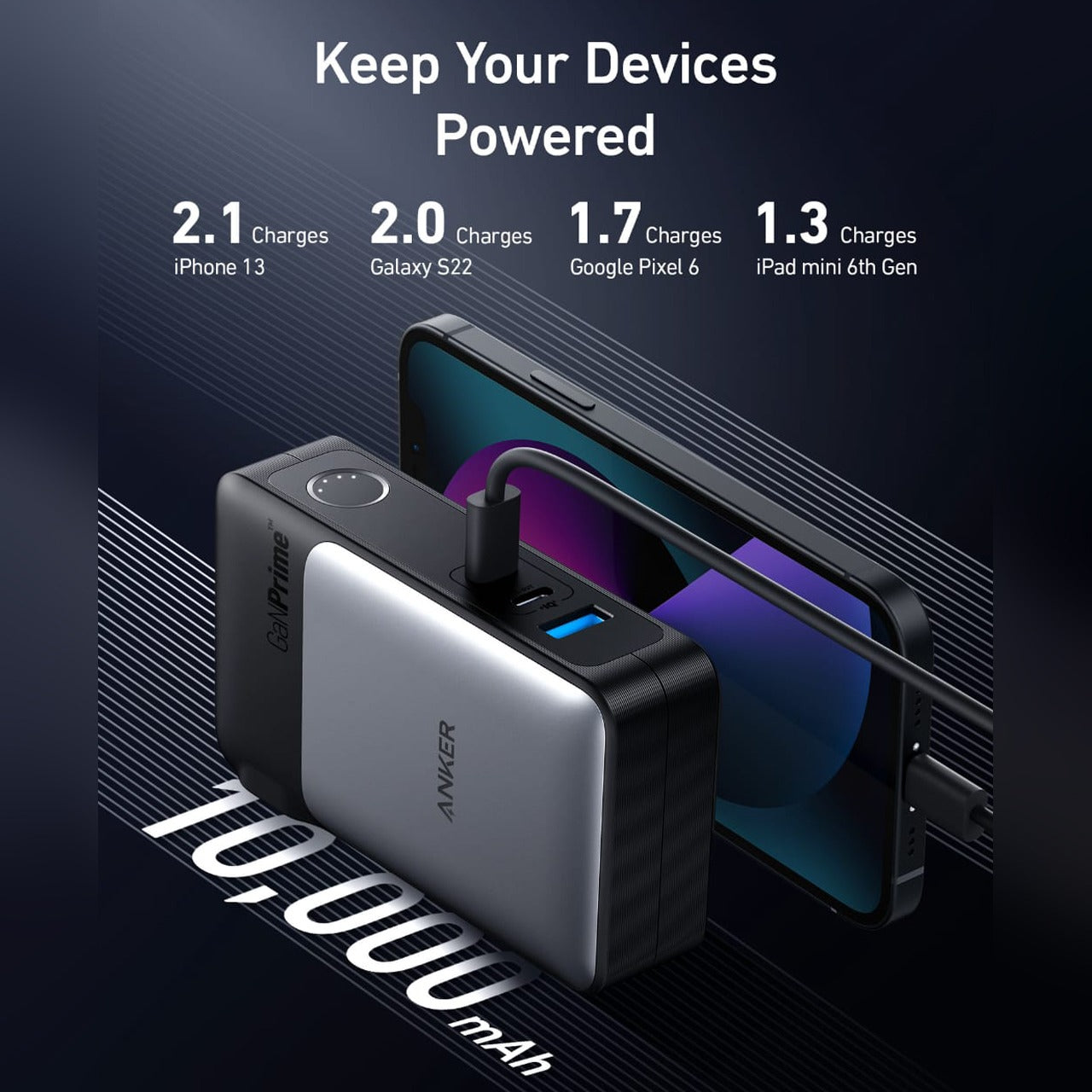 Anker Prime 733 Power Bank (GaNPrime PowerCore 65W), 10,000 mAh 2-in-1