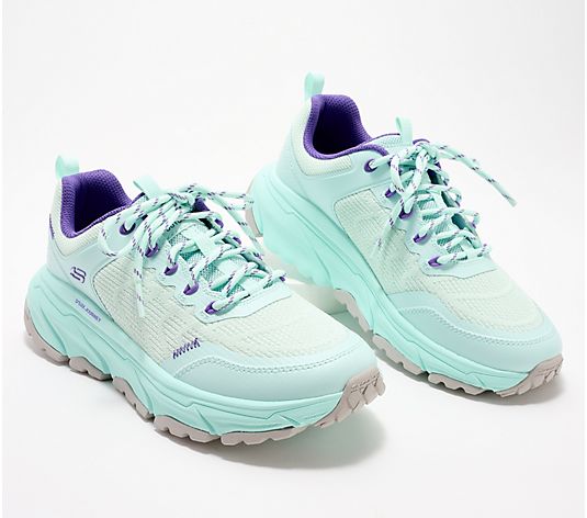 Skechers D'Lux Journey Knit Lace-Up Sneakers - Verbena - QVC.com