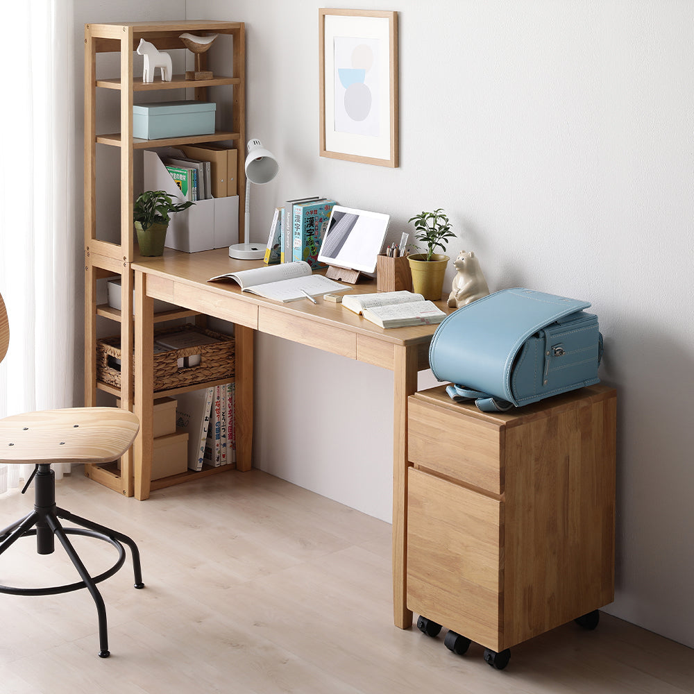 旧仕様】組み替えできる 天然木学習デスク 3点セット（デスク+ラック+