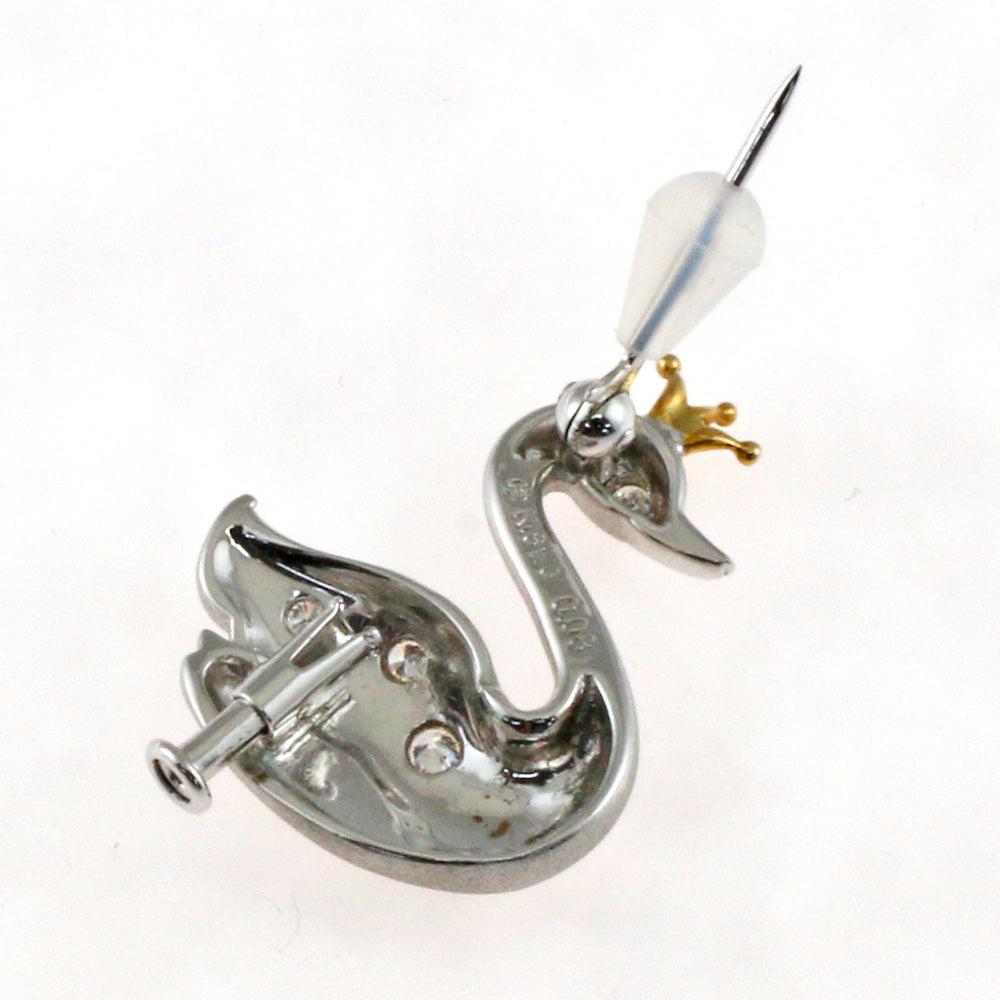 中古】 タサキ TASAKI K18WG ブローチ ダイヤモンド 白鳥 スワン 鳥 18