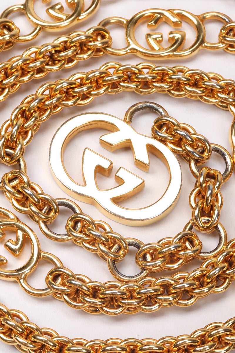Vintage Gucci Gold Interlocking GG Logo Chain Belt – Recess