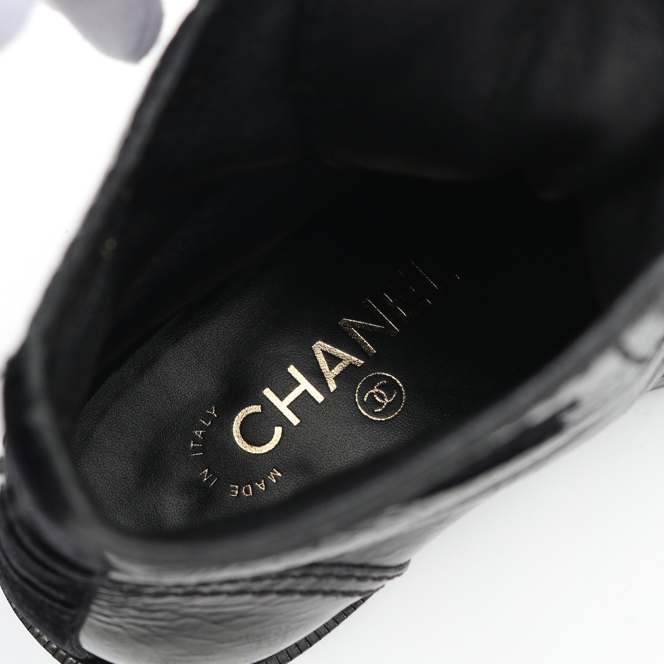 ココマーク ショート レースアップ ブーツ レザー ブラック シワ加工