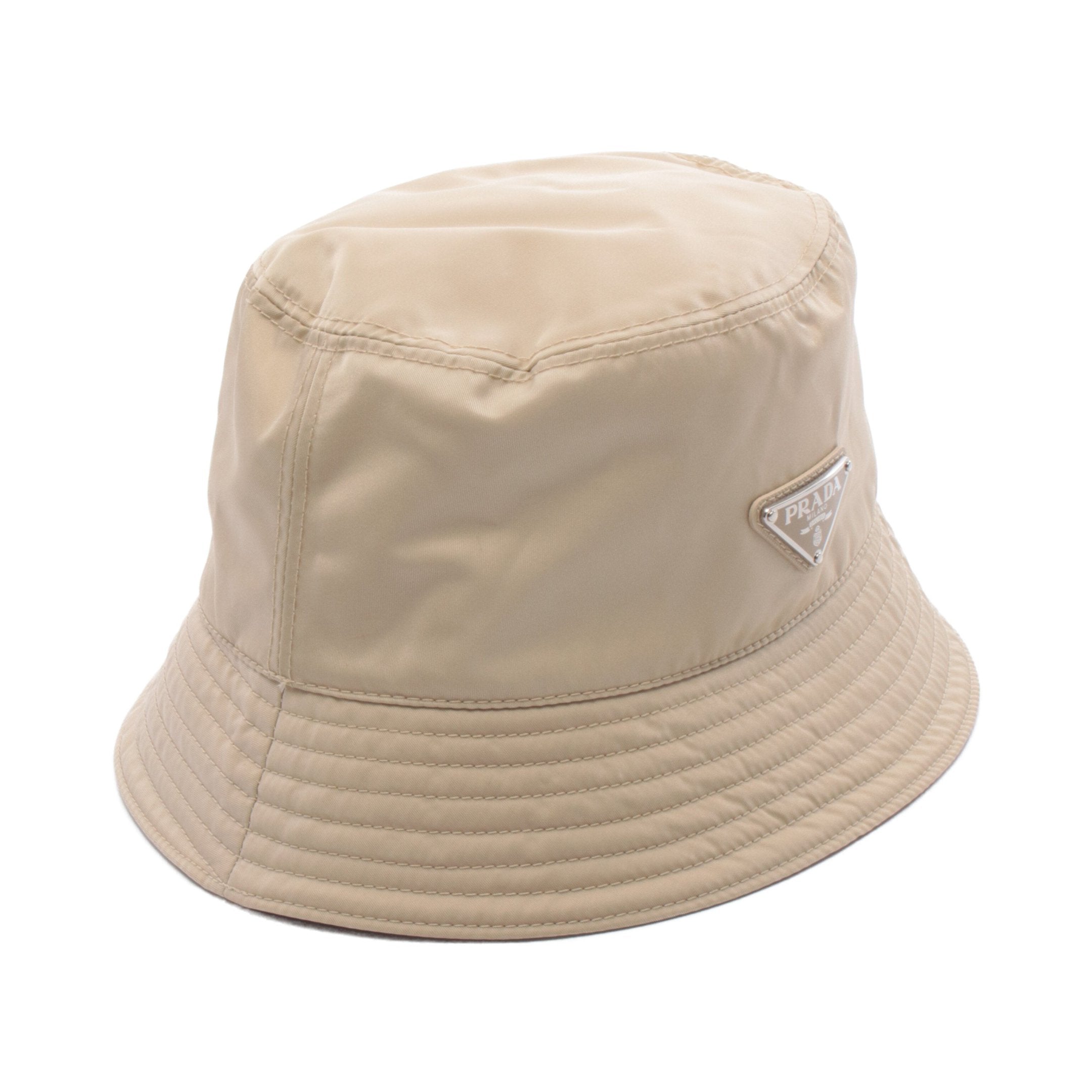 Re-Nylon トライアングルロゴ バケット ハット ナイロン ベージュ
