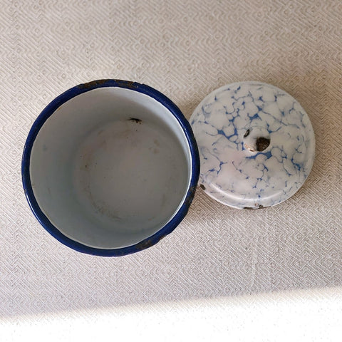 フランスアンティーク ブロカント雑貨 ホーロー製キャニスター2個