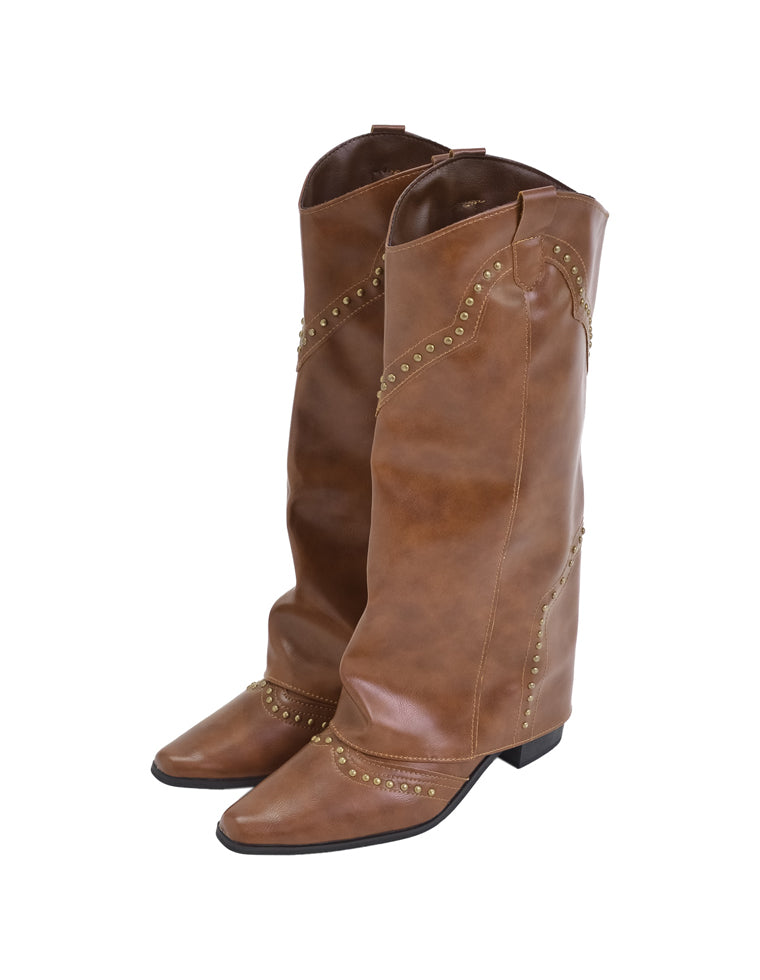 スタッズウエスタンカバーブーツ - シューズ通販 | 人気レディース
