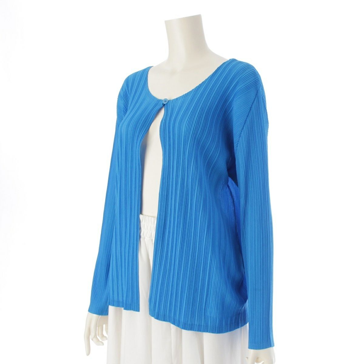 プリーツプリーズ イッセイミヤケ ノーカラー ジャケット カーディガン