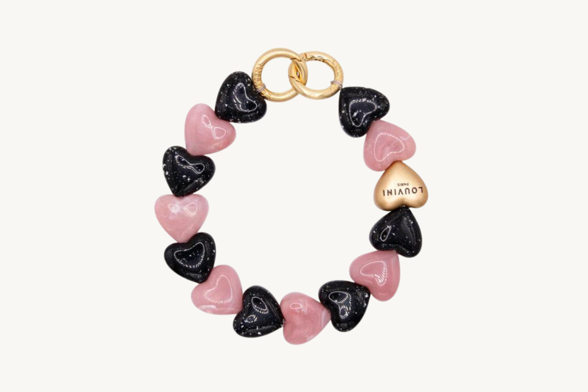 予約販売（3月上旬入荷予定）ハンドストラップ PETIT CUORE BLACK-PINK