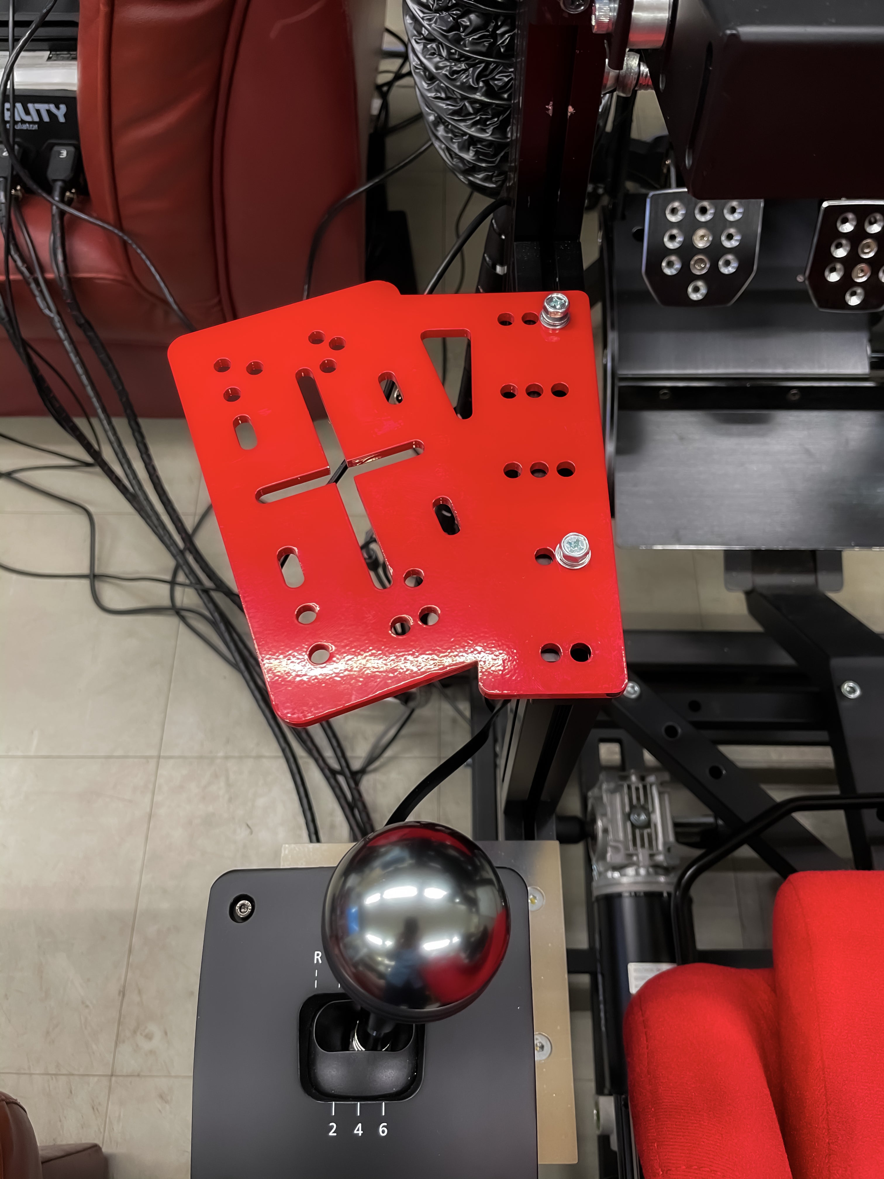 RK-ONLINE：SIM RACING用ハンドブレーキマウント：レッド：FANATEC