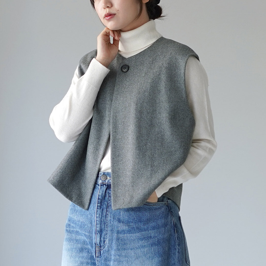 LE GLAZIK（ル グラジック） フランネル ジレ / ベスト トップス 前