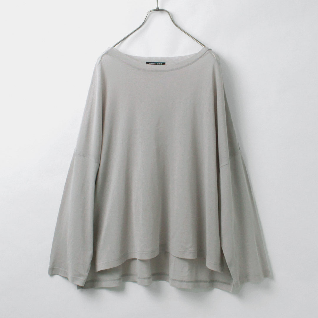 mizuiro ind（ミズイロインド） メッシュ ロング スリーブ ワイドTEE
