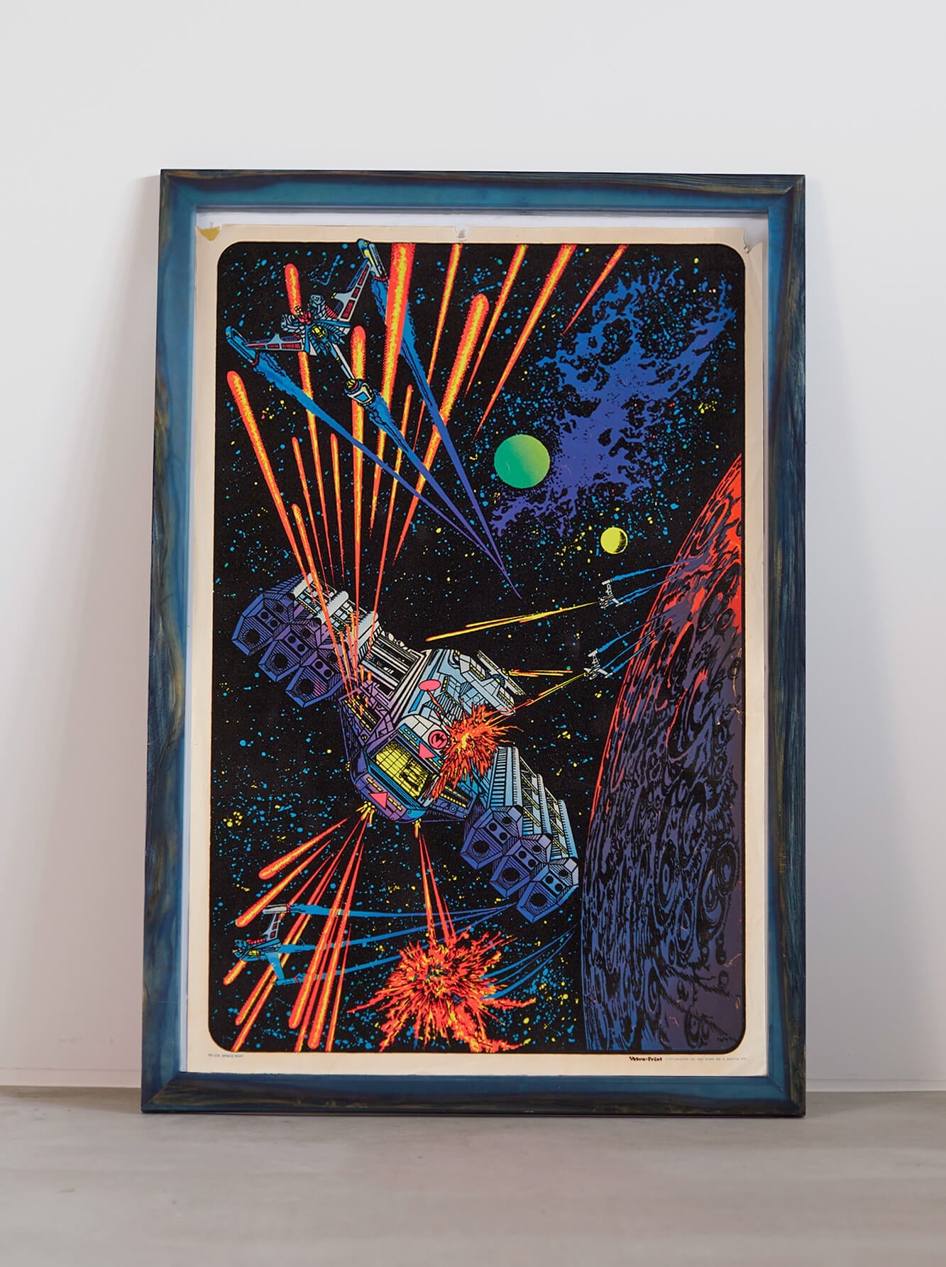 琉球藍染ポスターフレーム W660 x H960（レジン/木製） x Vintage