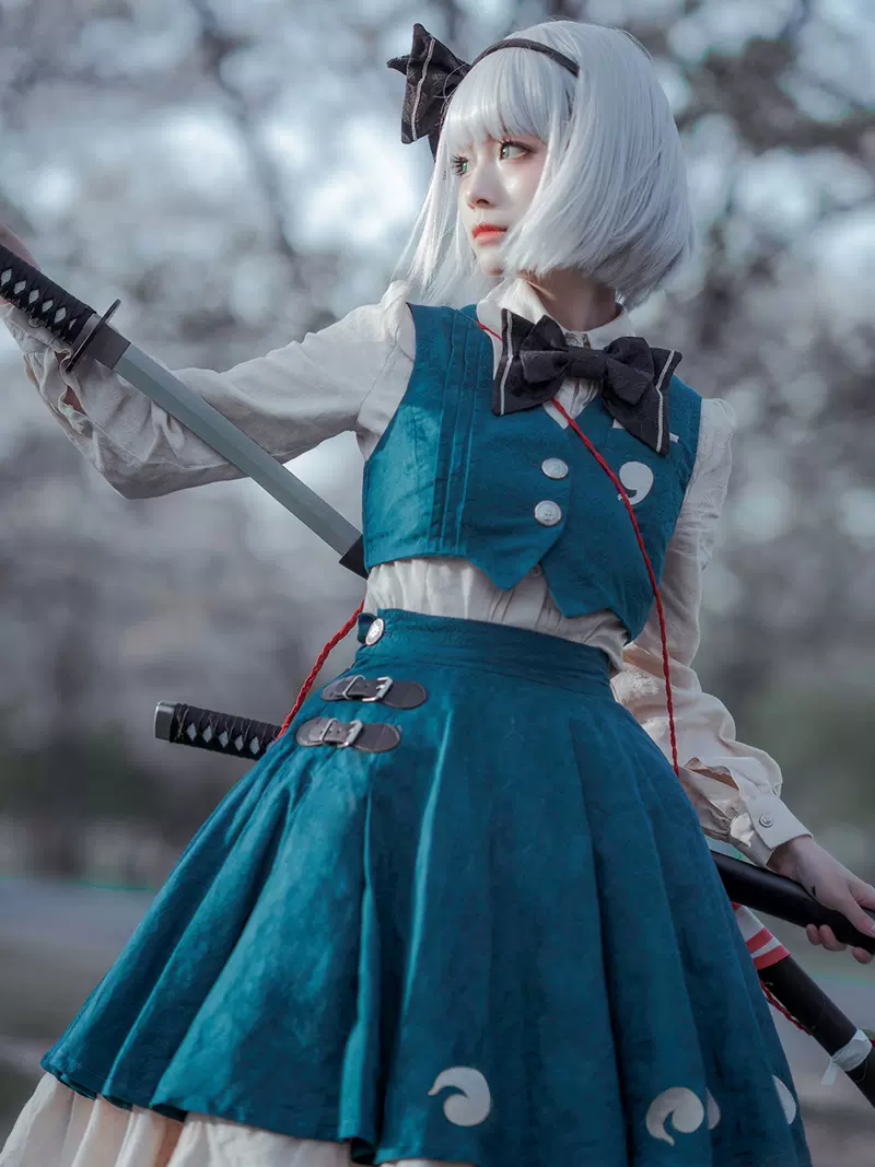 東方Project: 魂魄妖夢 コスプレ 青緑・長袖版 (森森仙) SailorStyle