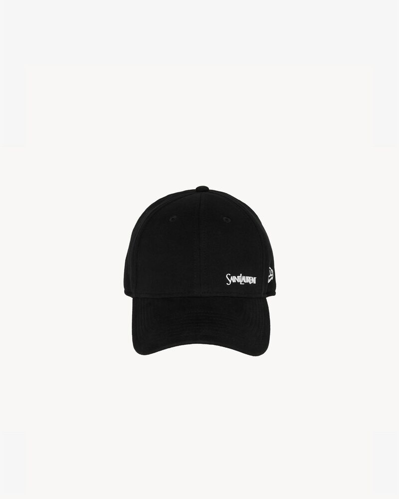 New Era cap in fleece in Black | Saint Laurent | YSL EN-US