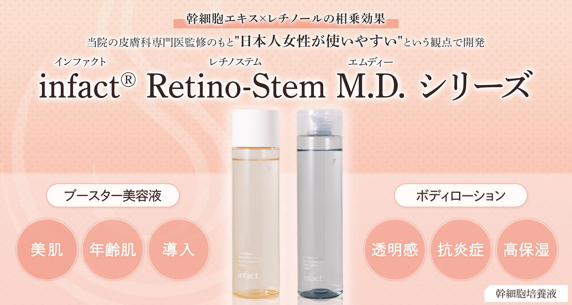 infact® Retino-Stem M.D. シリーズ（インファクトレチノステム M.D.