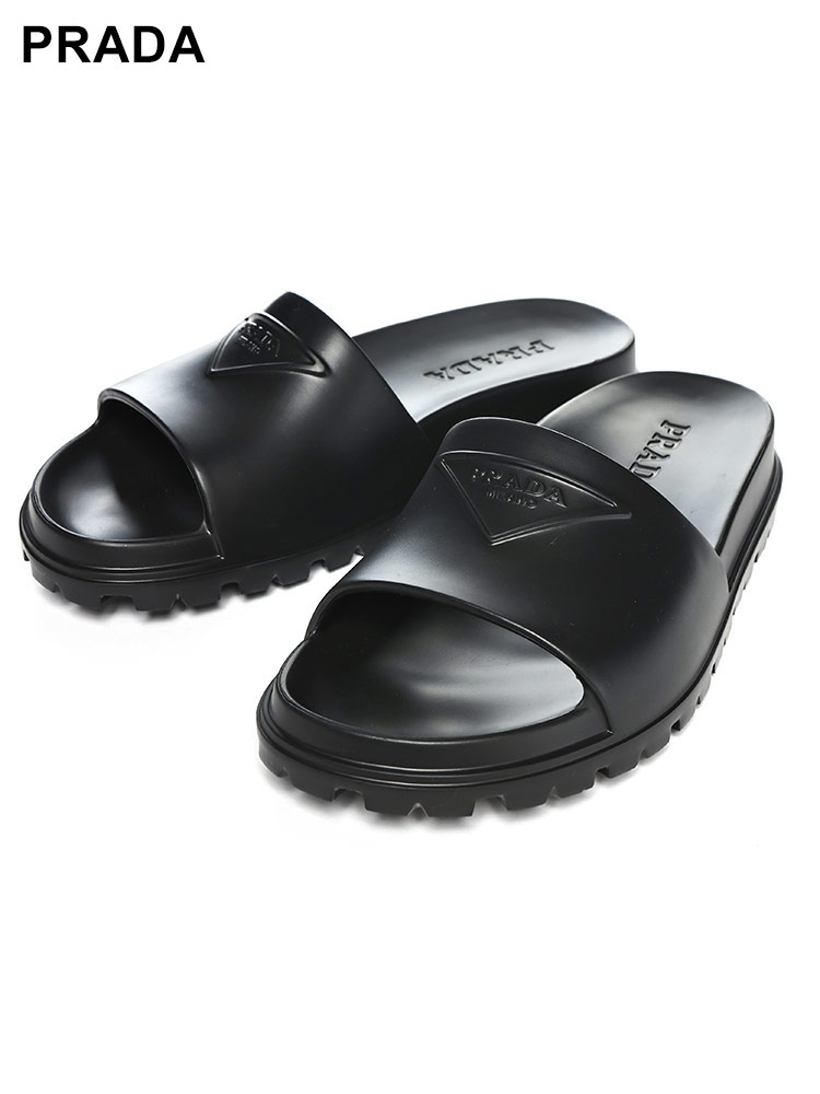 PRADA (プラダ) ロゴ ラバー スライドサンダル PR2X30853LKVF02 メンズ