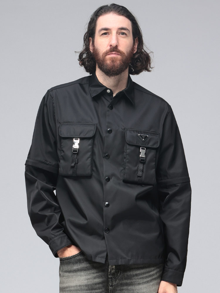 PRADA (プラダ) コットン トライアングルモチーフ クルーネック 半袖