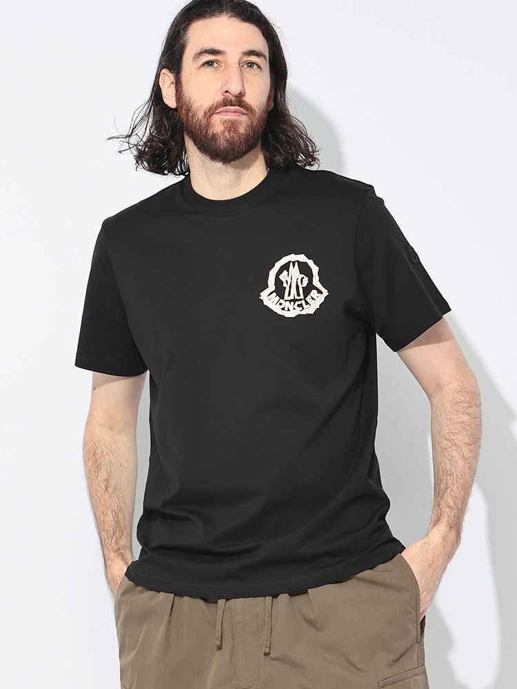MONCLER (モンクレール) 胸ロゴ クルーネック 半袖 Tシャツ メンズ