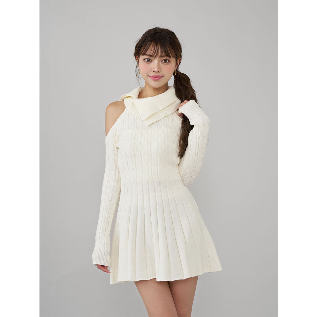 ダーリッチ Darich アメスリフレアニットミニワンピース （ブラウン