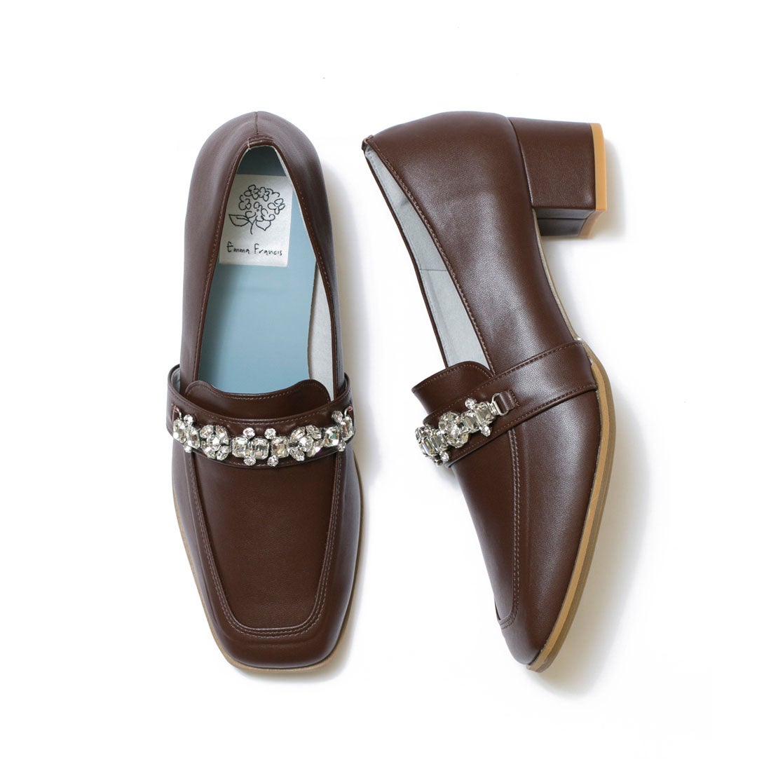 4cmヒール ローファー （ブラウン スムース） -Emma Francis / エマ