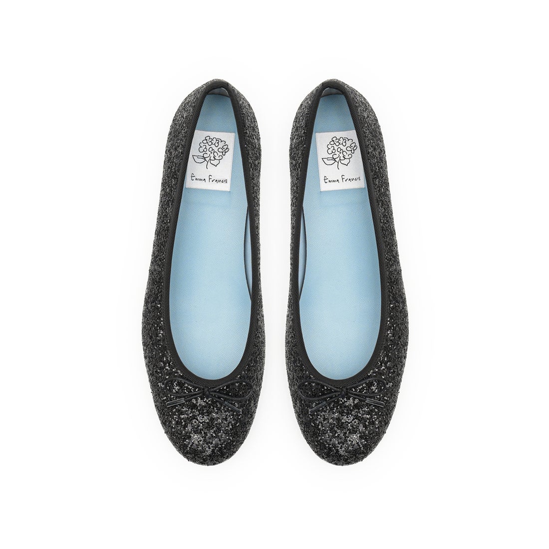 フラット バレエシューズ （ブラック グリッター） -Emma Francis