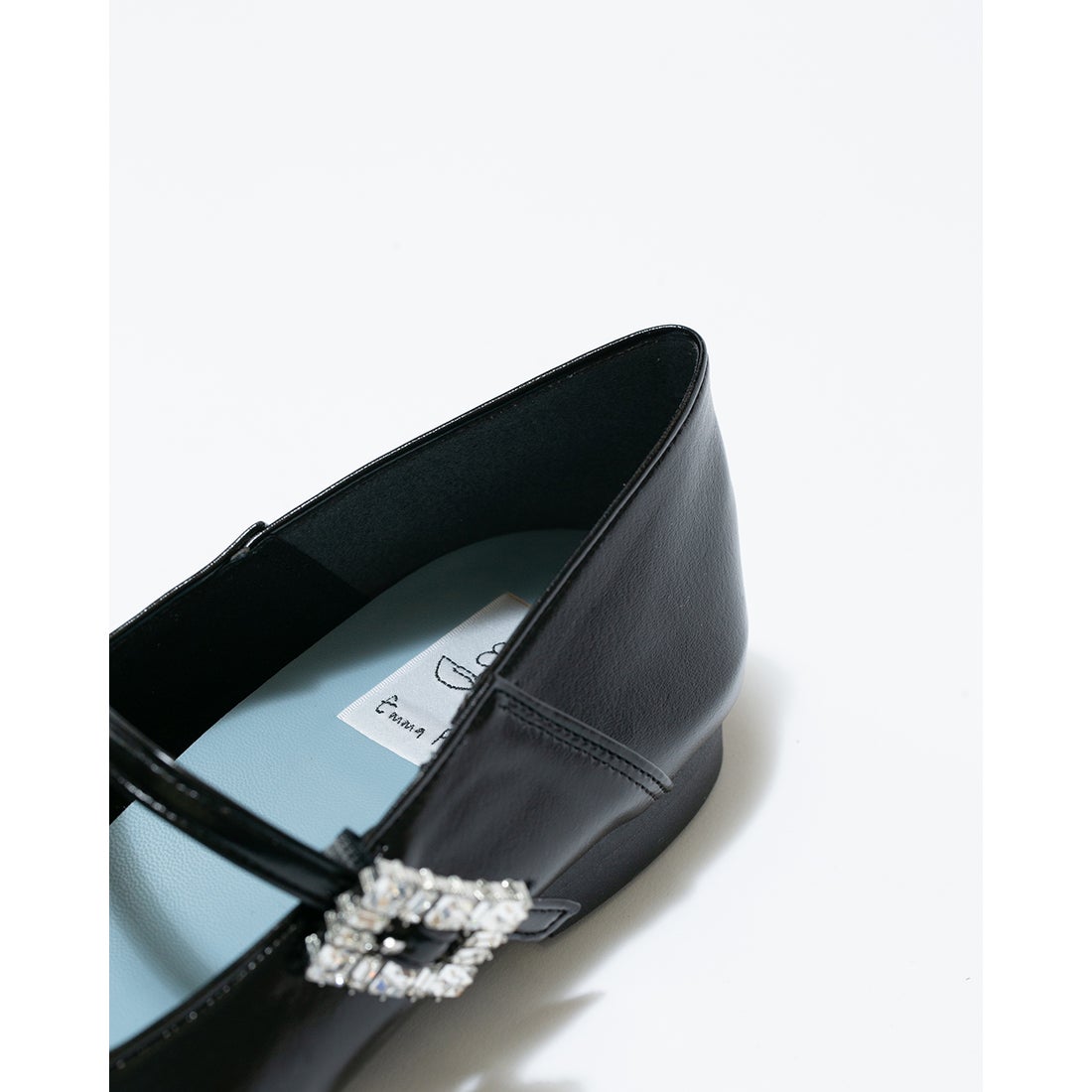 フラット ストラップ メリージェーン （ブラック マイラー） -Emma