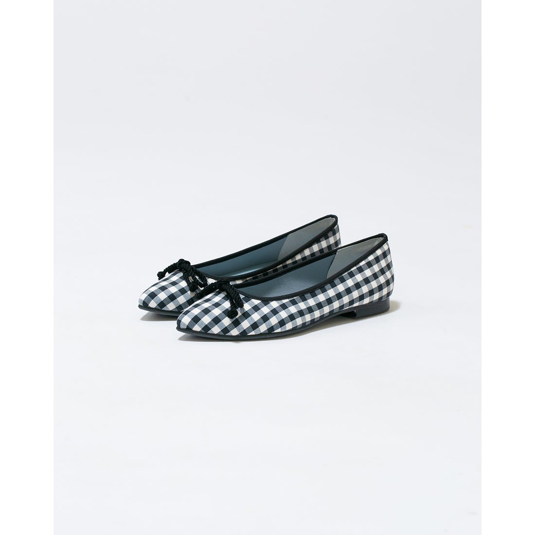 フラット バレエシューズ （ブラック チェック柄） -Emma Francis