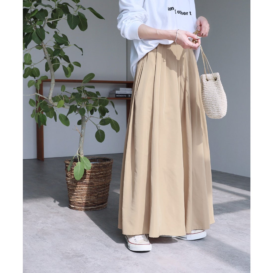 レカ reca タフタボリュームフレアスカート(bel－hr－0618) （カーキ