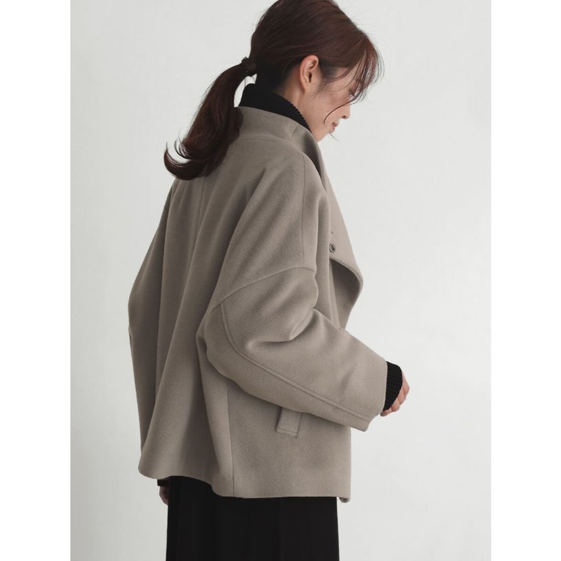 クローブ CLOVE スタンドカラーショートウールコート （ライトグレー