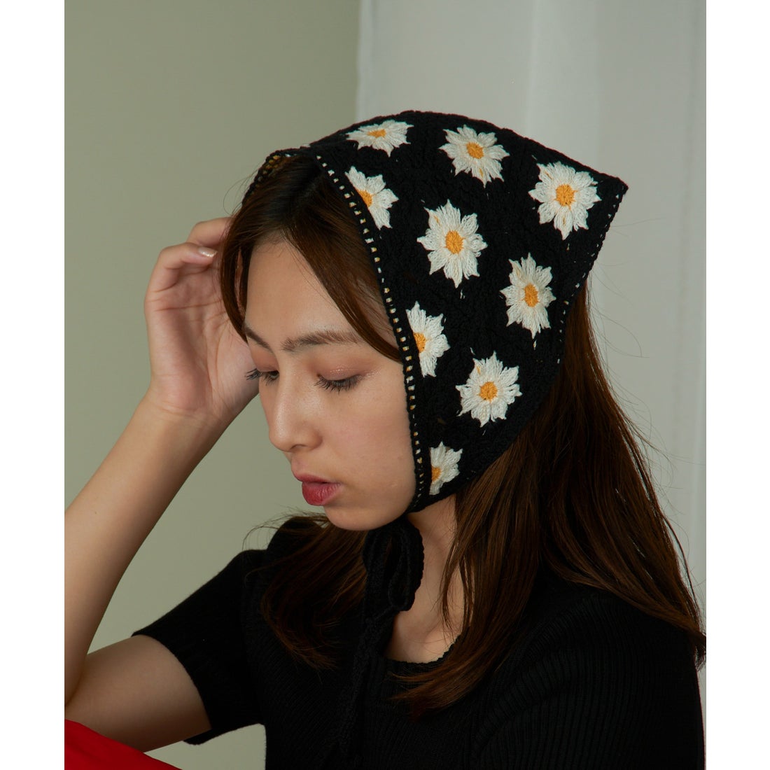 セットアップセブン SETUP7 【SETUP7】フラワー編みバンダナスカーフ