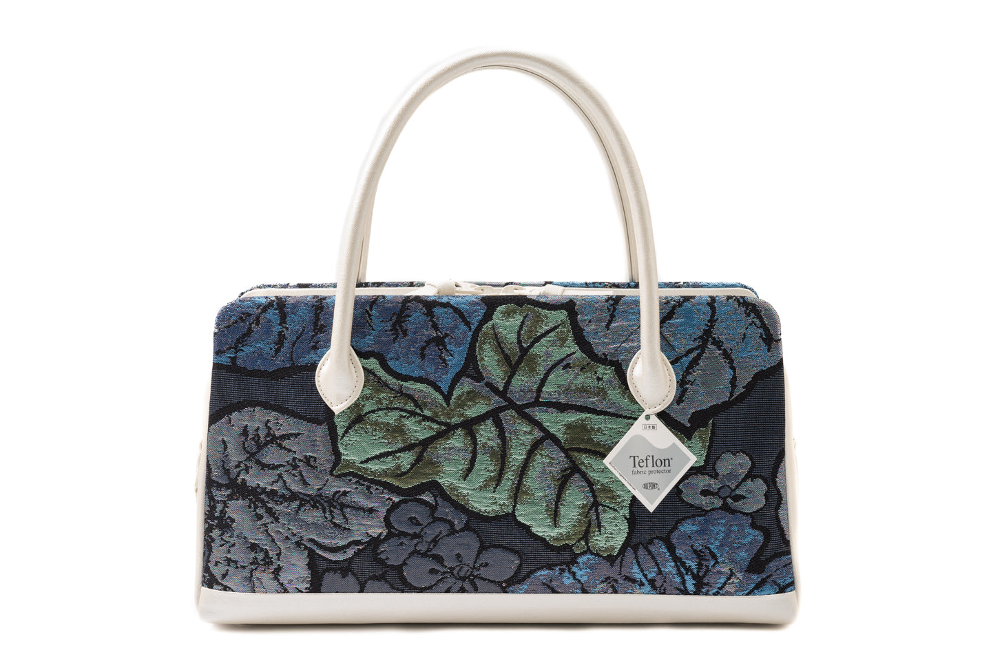 しぼ織の利休バッグ】アールヌーボー葡萄柄｜京都西陣・となみ織物/仙